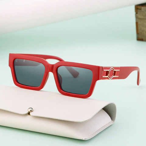 Square Frame Sunglasses UV Protection PC Retro Fashion Sun Shades With Metal Temple Decoration For Men Women Outdoor
