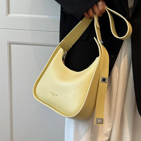 Borsa A Spalla Hobo Pelle PU Mezzaluna Borsa A Tracolla Con Tracolla Regolabile Cerniera Per Donne Quotidiano Casual