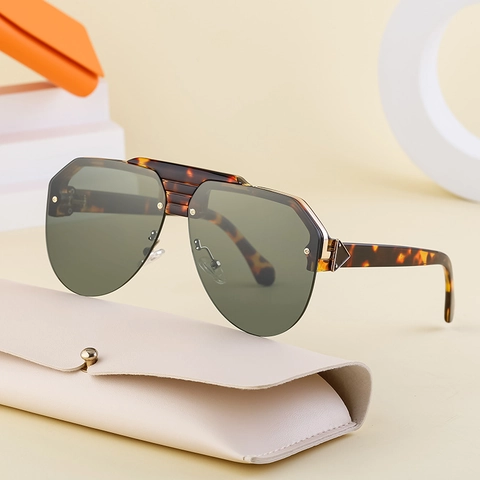 Occhiali Da Sole Aviator Mezza Montatura Alla Moda Per Uomo Donna UV400 Lenti PC Guida All Aperto Viaggi Retro Tendenza