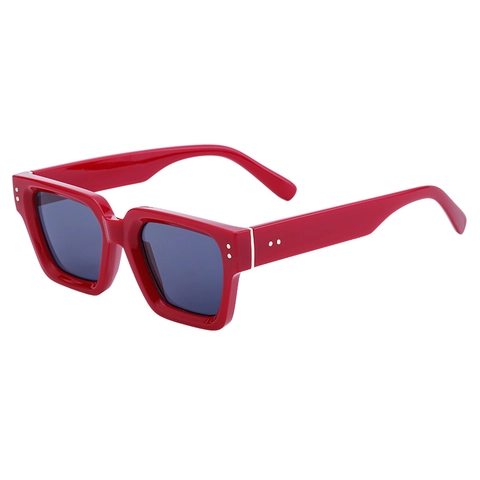 Retro Square Sunglasses For Women Fashion UV400 Protection PC Metal Frame Gradient Lens Rivet Design Stylish Eyewear