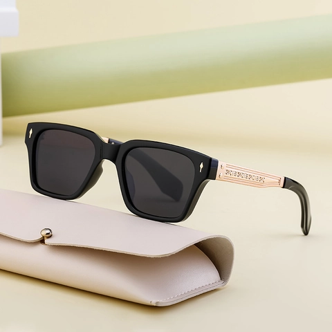 Polarized Sunglasses Men Women TAC Lens UV400 Protection PC Frame Metal Temples Square Vintage Driving Shades