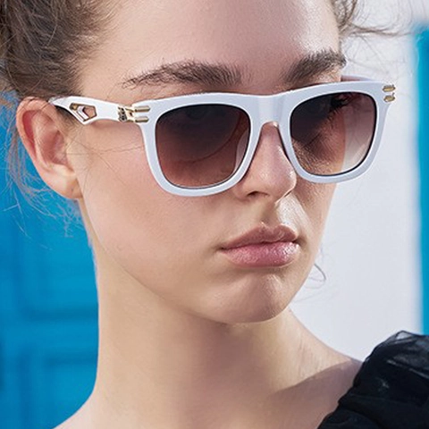 Fashion Square Sunglasses UV400 Protection PC Frame Hollow Metal Temples Western Style Oversized For Men Women