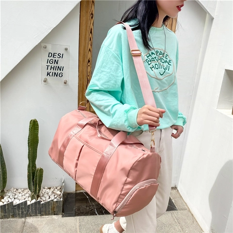 Borsa Da Viaggio Grande Capacità Tessuto Oxford Resistente All'acqua Separazione Secco Umido Scomparto Per Scarpe Palestra Sport
