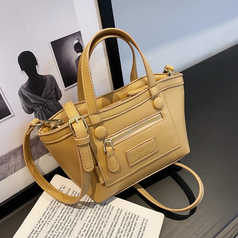 PU Leather Handbag Crossbody Bag Niche Design Vertical Square Chic Shoulder Purse With Decorative Zipper Pocket For Women