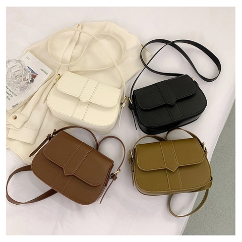 Borsa A Spalla Tracolla Da Donna Minimalista Retro In Pelle PU Con Patta Piccola Borsa Quadrata Con Tracolla Regolabile