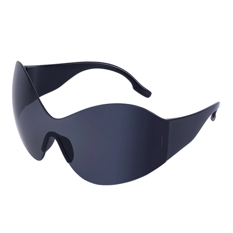 Y2K Futuristische Randloze Shield Zonnebril Voor Dames Heren Oversized Wrap Around Wielrennen Sport UV400 Zonnebril