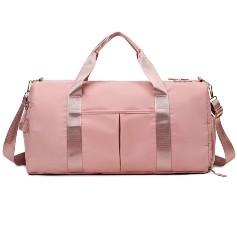 Borsa Da Viaggio Donna Borsa Sportiva Impermeabile Nylon Palestra Con Scomparto Per Scarpe Separazione Secco Umido