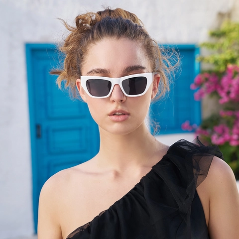 Occhiali Da Sole Cat Eye Alla Moda Protezione UV400 Montatura In PC Rettangolare Stile Retro Per Donne E Uomini