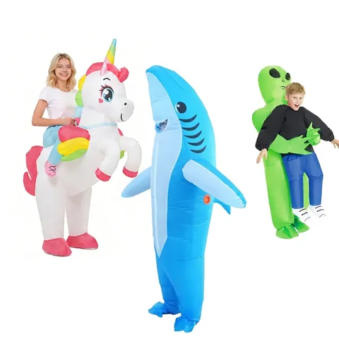 Inflatable Costume Dinosaur Alien Shark Funny Blow Up Suit Waterproof Polyester For Halloween Party Cosplay Adults Kids