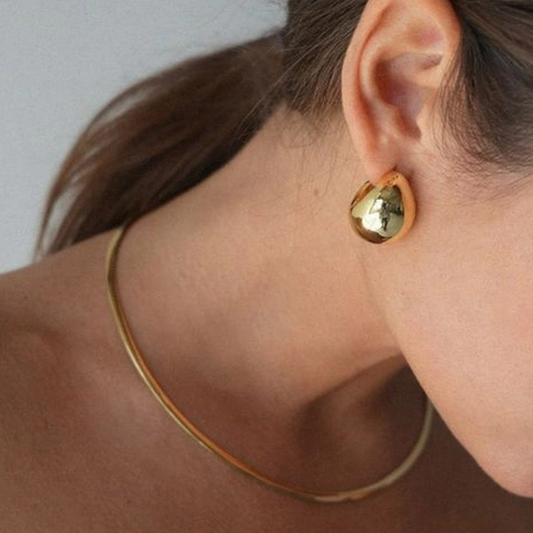 Minimalist Copper Open Choker Necklace For Women Polished Metallic Geometric Rigid Collar Neck Ring Fashion Jewelry Accessory