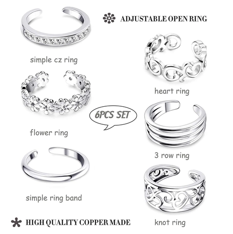 Vintage Schnitzerei Floral Zehenringe Für Frauen Verstellbar Offen Kupfer Fußschmuck Strandurlaub Stil Pfeil Unendlichkeit