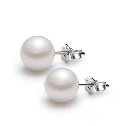 Orecchini A Lobo Con Künstliche Perle Tonde Con Perno In Argento Sterling 925 Gioielli Eleganti Vintage Da Donna