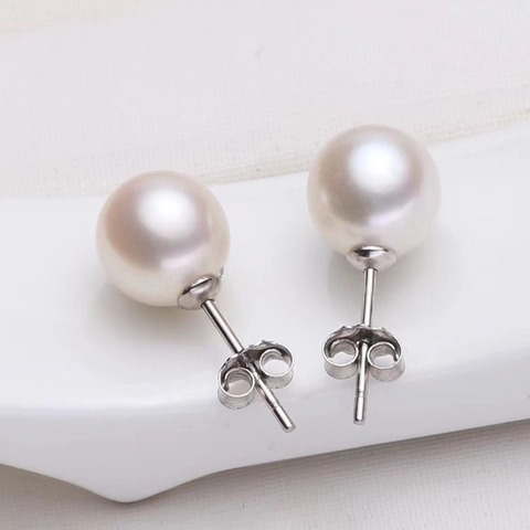 Orecchini A Lobo Con Künstliche Perle Tonde Con Perno In Argento Sterling 925 Gioielli Eleganti Vintage Da Donna