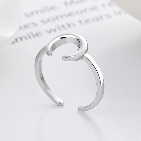 Minimalistischer Mondsichel Ring Kupfer Verstellbar Geometrischer Fingerschmuck Für Damen Einfacher Vielseitiger Stil