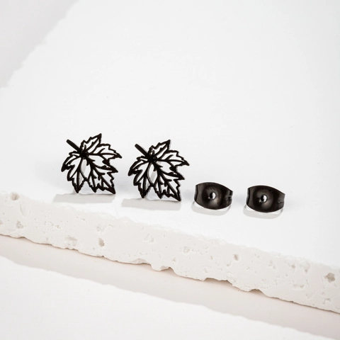 Orecchini A Lobo A Foglia Di Acero In Acciaio Inossidabile Design Cavo Minimalista Gioielli Semplici Per Donne