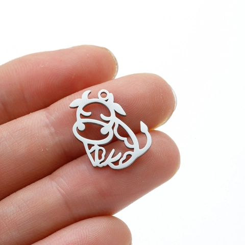 Colgante De Ox De Acero Inoxidable Hueco Animal De Dibujos Animados Zodíaco Dijes Para Hacer Joyas Accesorios De Moda