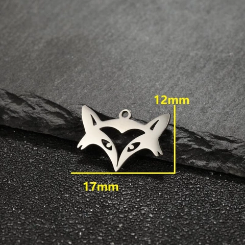 Colgante Cabeza De Zorro Acero Inoxidable Hueco Forma Animal Accesorio Collar DIY Fabricación De Joyas Pulido Moda Minimalista