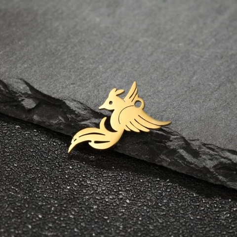 Colgantes De Pájaro De Acero Inoxidable Amuletos Fénix Huecos Accesorios De Creación Joyas DIY Forma Animal Para Mujeres