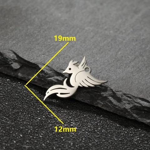 Colgantes De Pájaro De Acero Inoxidable Amuletos Fénix Huecos Accesorios De Creación Joyas DIY Forma Animal Para Mujeres