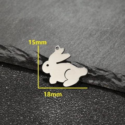 Kaninchen Form Edelstahl Anhänger Für DIY Schmuckherstellung Minimalistische Tier Charms Schlüsselbein Halskette Zubehör