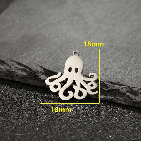 Colgante Pulpo Acero Inoxidable Animal Hueco Charm Para DIY Collar Joyería Accesorios
