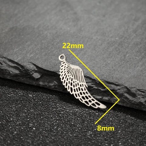 Hollow Out Angel Wing Pendants Stainless Steel Charms For DIY Necklace Bracelet Making Fashion Jewelry Accessories
