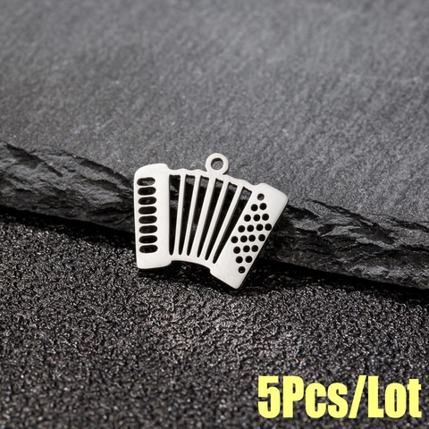 Mini Colgante De Acordeón De Acero Inoxidable Dije De Instrumento Musical Para DIY Fabricación De Joyas Collares