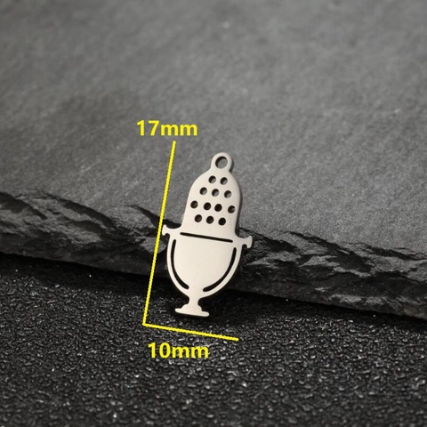 Dijes De Colgante De Micrófono Retro De Acero Inoxidable Para Hacer Joyas DIY