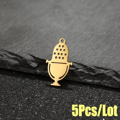 Dijes De Colgante De Micrófono Retro De Acero Inoxidable Para Hacer Joyas DIY