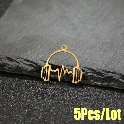 Colgante De Auriculares Latido Del Corazón Acero Inoxidable ECG Línea De Pulso Joyería Música Accesorio DIY Moda Minimalista