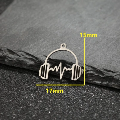 Colgante De Auriculares Latido Del Corazón Acero Inoxidable ECG Línea De Pulso Joyería Música Accesorio DIY Moda Minimalista