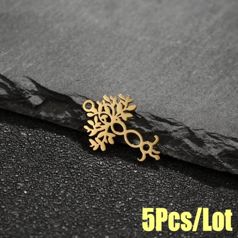 Colgante Árbol De La Vida Hélice ADN Acero Inoxidable Hueco DIY Accesorios De Joyería Estilo Pastoral