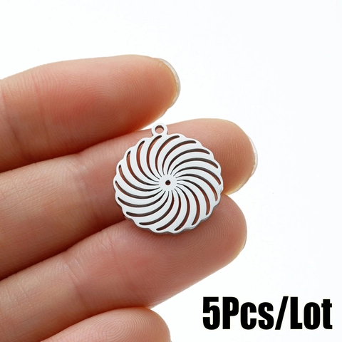 Colgante De Acero Inoxidable Hueco Espiral Vórtice Redondo Dije Para DIY Collar Pulsera Fabricación De Joyas Geométrico Moderno