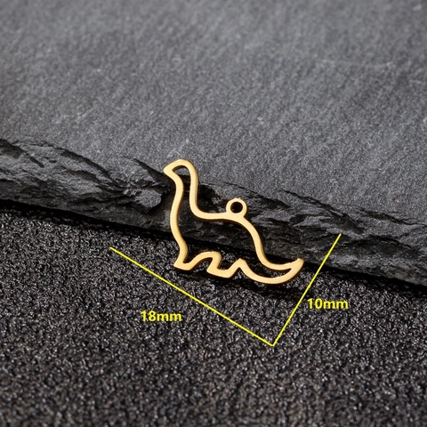 Colgantes De Dinosaurio Acero Inoxidable Hueco DIY Accesorios Para Hacer Joyas Charms De Animales Dibujos Animados Pequeño Novedad