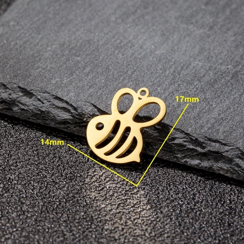 Colgante De Abeja Hueco Forma De Insecto Acero Inoxidable Minimalista DIY Fabricación De Joyas Accesorio Para Mujeres Hombres Pulido