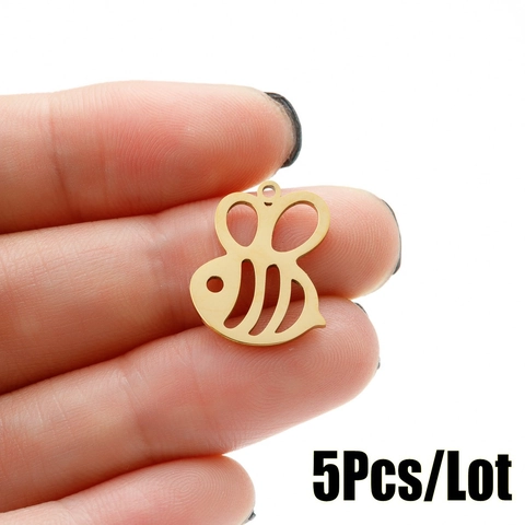 Colgante De Abeja Hueco Forma De Insecto Acero Inoxidable Minimalista DIY Fabricación De Joyas Accesorio Para Mujeres Hombres Pulido