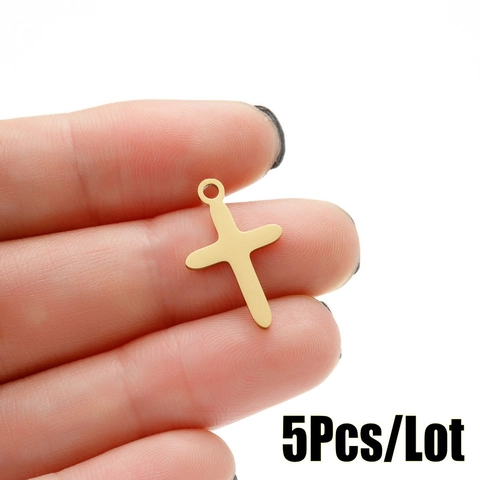 Colgante De Cruz Acero Inoxidable Pulido Minimalista Religioso DIY Fabricación De Joyas Para Hombres Mujeres