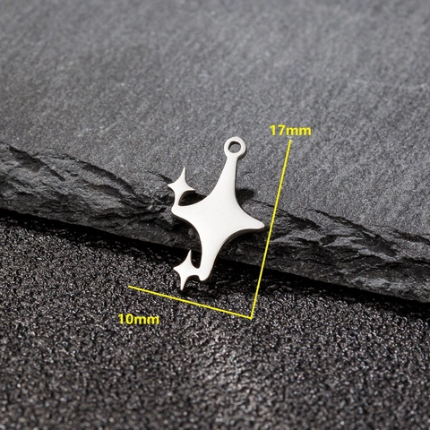 Stainless Steel Star Pendants Geometric Four Pointed Star Charms Mini Minimalist DIY Jewelry Making Accessories For Women