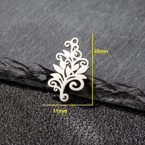Ciondolo Albero Della Vita Acciaio Inossidabile Charm Foglia Traforata Per Creazione Gioielli DIY Stile Boho Accessori Eleganti
