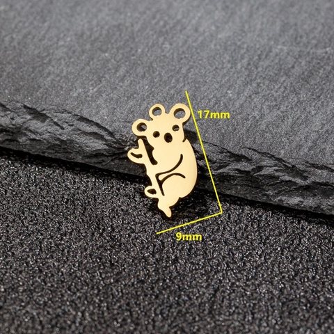 Colgante De Animal Hueco De Koala Dije De Acero Inoxidable Para Hacer Joyas Collares Pulseras