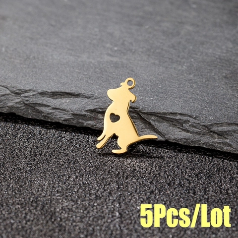 Colgante Perro Teckel Acero Inoxidable Corazón Calado Amuleto Animal Accesorios Joyería Lindos Para Mujeres Niñas
