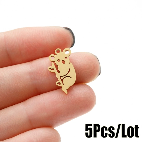 Colgante De Animal Hueco De Koala Dije De Acero Inoxidable Para Hacer Joyas Collares Pulseras