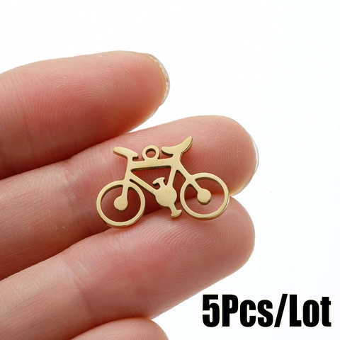 Bicycle Pendant Stainless Steel Hollow Charm DIY Jewelry Accessory For Necklace Bracelet Making Fashion Sporty Style Women Men