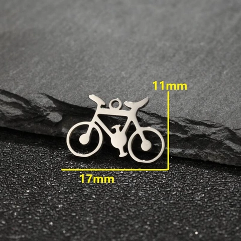 Bicycle Pendant Stainless Steel Hollow Charm DIY Jewelry Accessory For Necklace Bracelet Making Fashion Sporty Style Women Men