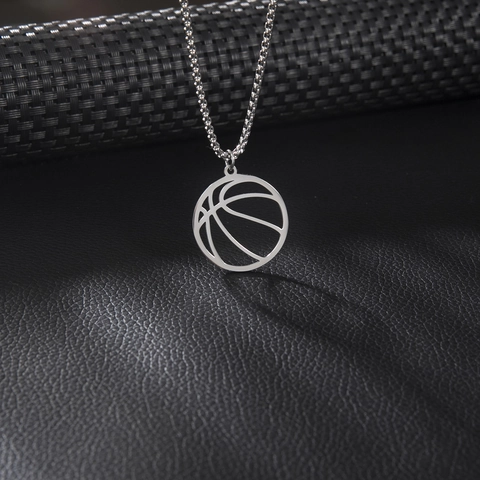 Collar Con Colgante De Baloncesto Acero Inoxidable Estilo Deportivo Joyería De Moda Mujeres Hombres