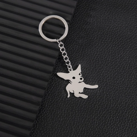 Portachiavi Silhouette Cane Chihuahua Acciaio Inossidabile Lucidato Pendente Animale Per Borsa Auto Regalo Minimalista