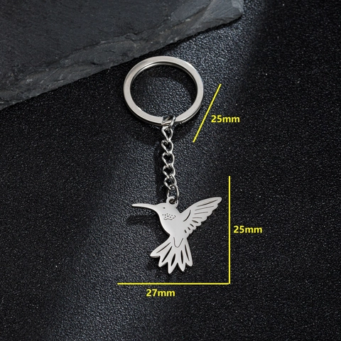 Portachiavi in Acciaio Inossidabile a Forma di Uccello Lucidato a Specchio Fenice Colomba Della Pace Colibrì Ciondolo Chiave Accessori Auto