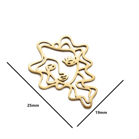 Colgantes De Cara Abstracta Acero Inoxidable Huecos Dijes Artísticos Geométricos Para Accesorios De Creación De Joyas DIY