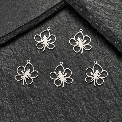 Ciondoli Fiore Foglia Svuotati Acciaio Inossidabile DIY Creazione Gioielli Charms Per Collana Orecchini Forniture Artigianali