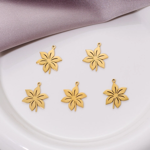 Colgantes De Flores De Hojas Huecas De Acero Inoxidable Para Hacer Joyas DIY Collares Pendientes Accesorios